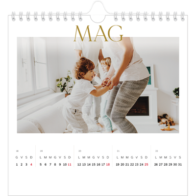 Calendari quadrati — Testo in grande d'oro [copertina]