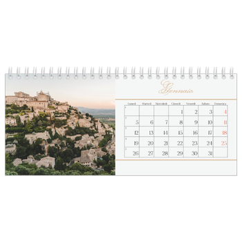 Calendario Fotografico da Tavolo — Banner di script d'oro