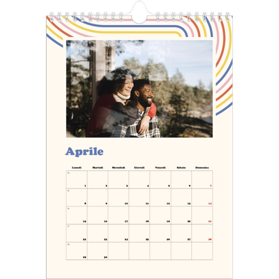 Calendario personalizzato A4 — Strisce retro [Aprile]