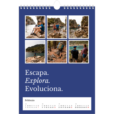 Calendario personalizzato A4 — Terra editoriale [Febbraio]