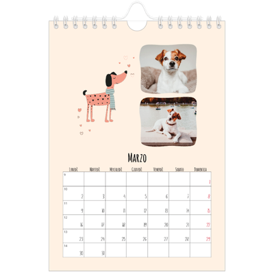 Calendario fotografico A5 — Zampette di cane e scarabocchi [Marzo]
