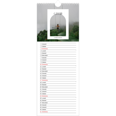 Calendario da cucina  — L'arco aperto [Gennaio]