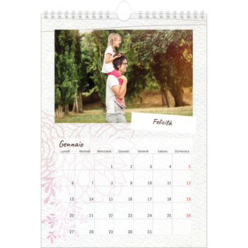 Calendario personalizzato A4 — Carta da regalo floreale
