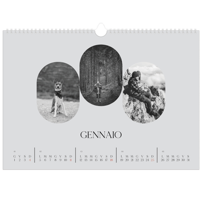Calendario A3 orizzontale  — La strada aperta [Gennaio]