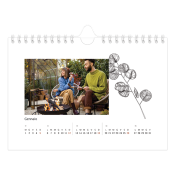 Calendario Fotografico A5 Orizzontale — Disegni di fiori