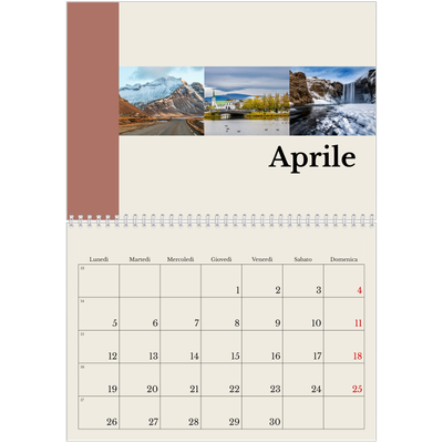 Calendario A4 Doppio — Vedute del mondo [Aprile]