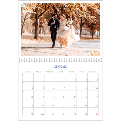 Calendario A4 Doppio — Classico cobalto [Gennaio]