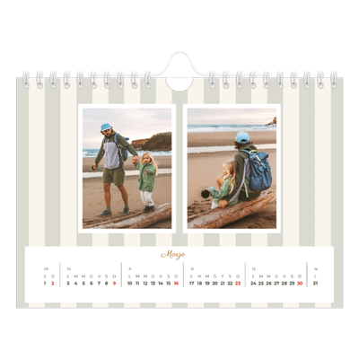 Calendario fotografico A5 — Scrittura e strisce [Marzo]