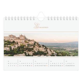 Calendario Fotografico A5 Orizzontale — Banner di script d'oro