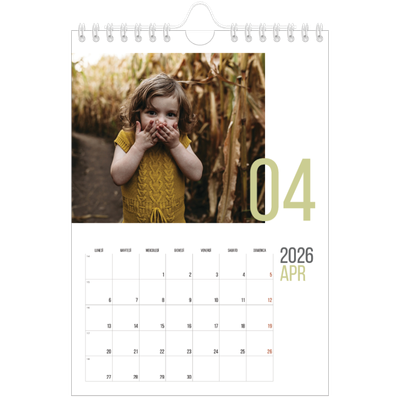 Calendario fotografico A5 — Mesi numerati [Aprile]