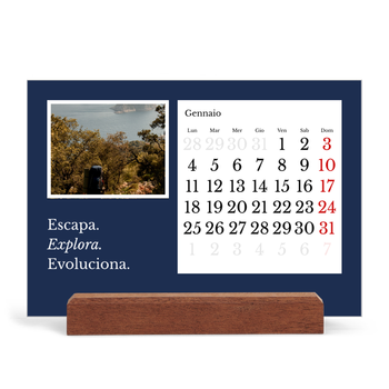 Calendario con supporto in legno orizzontale — Terra editoriale