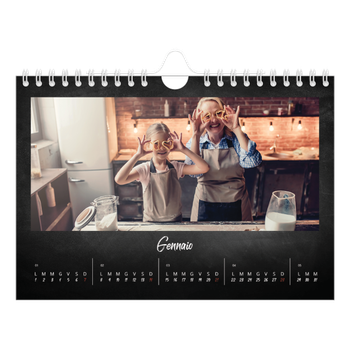 Calendario Fotografico A5 Orizzontale — Stile lavagna