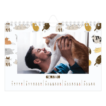 Calendario Fotografico A5 Orizzontale — Gattino giocherellone