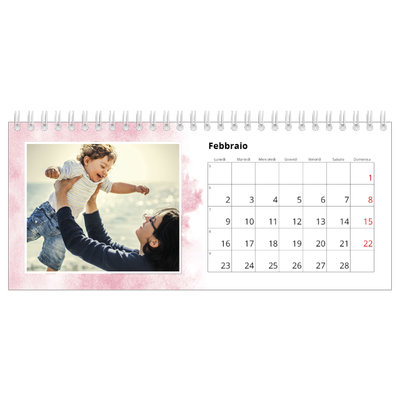 Calendari da tavolo — Sfondi ad acquerello [Febbraio]