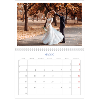 Calendario A4 Doppio — Classico cobalto [Maggio]