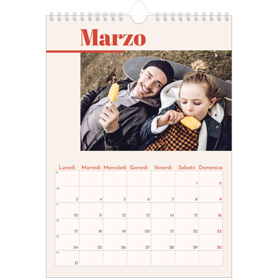 Calendario personalizzato A4 — Nostalgia degli anni '90 [Marzo]