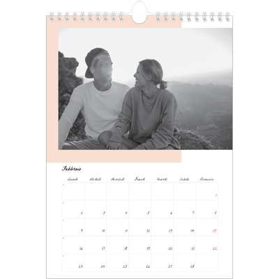 Calendario personalizzato A4 — Schermate a colori [Febbraio]