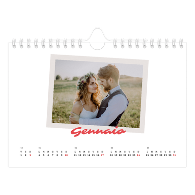 Calendario fotografico A5 — Firmato in cremisi [Gennaio]