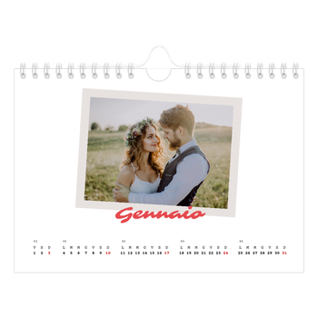 Calendario Fotografico A5 Orizzontale — Firmato in cremisi
