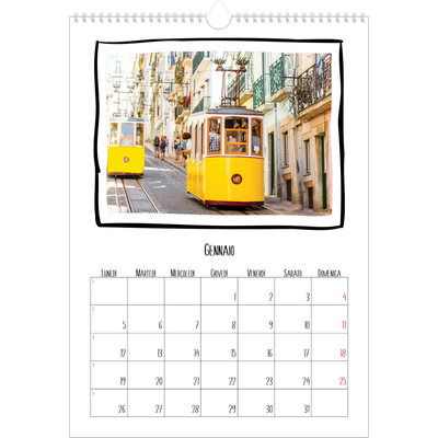 Calendario A3 verticale — Istantanee da album [Gennaio]