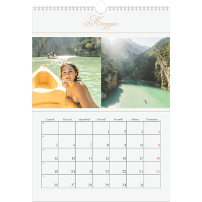 Calendario A3 verticale — Banner di script d'oro [copertina]