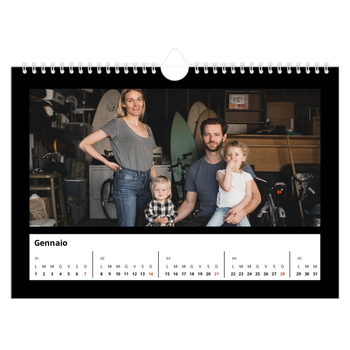 Calendario Fotografico A4 Orizzontale — Margine nero