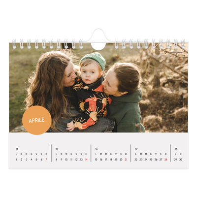 Calendario fotografico A5 — Adesivo fotografico [Aprile]