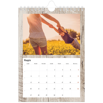 Calendario fotografico A5 — Legno [copertina]