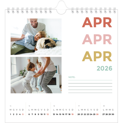 Calendari quadrati — Tipo colorato [Aprile]