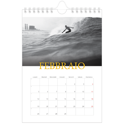Calendario fotografico A5 — Stile tradizionale [Febbraio]