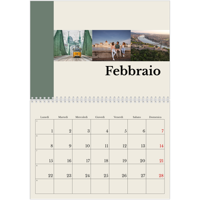 Calendario A4 Doppio — Vedute del mondo [Febbraio]