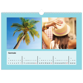 Calendario Fotografico A3 Orizzontale — Luminoso e vivace