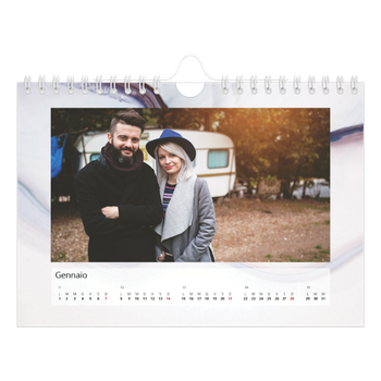 Calendario Fotografico A5 Orizzontale — Carta marmorizzata