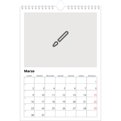 Calendario personalizzato A4 — Disegna il tuo prodotto [Marzo]