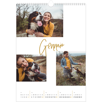Calendario personalizzato A3 — Ghirlanda d'oro