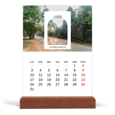 Calendario con supporto in legno verticale  — L'arco aperto [copertina]