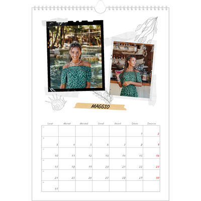 Calendario A3 verticale — Album ricordi con stile [Maggio]
