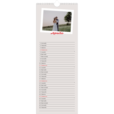 Calendario da cucina  — Firmato in cremisi [Aprile]