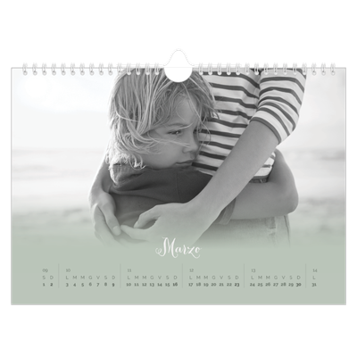 Calendario fotografico A4 — Verde nebbioso [Marzo]