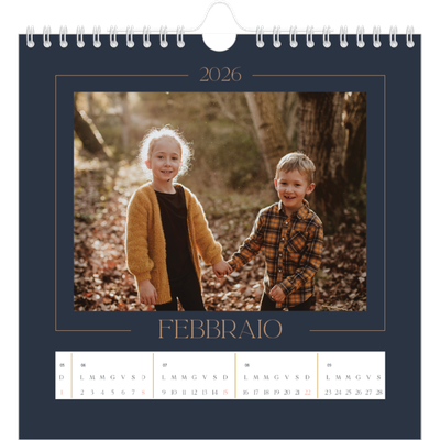 Calendari quadrati — Blu prussiano [Febbraio]