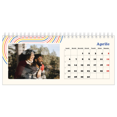 Calendari da tavolo — Strisce retro [Aprile]