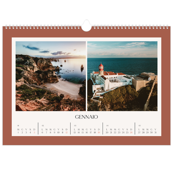 Calendario Fotografico A3 Orizzontale — Colori classici