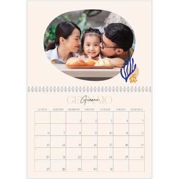 Calendario A4 Doppio — Corallo