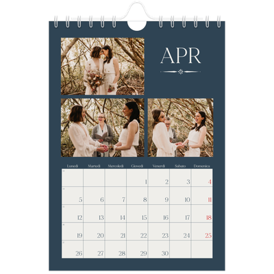 Calendario fotografico A5 — Ardesia e grazie [Aprile]