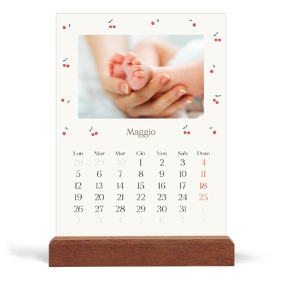 Calendario con supporto in legno verticale  — Ciliegie [copertina]