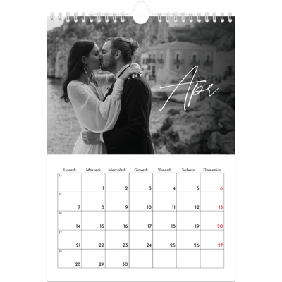 Calendario personalizzato A4 — Scrittura elegante [Aprile]