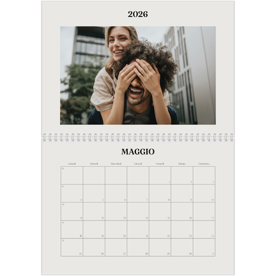 Calendario A4 Doppio — Avorio semplice [copertina]