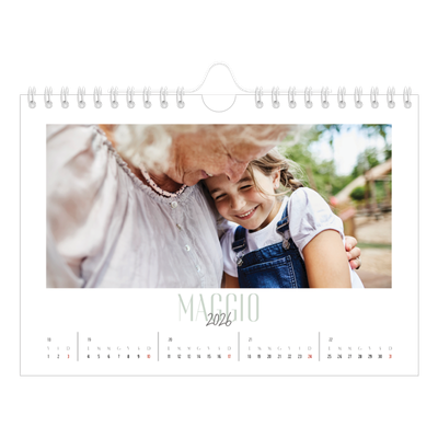 Calendario fotografico A5 — Tipografia mista [copertina]