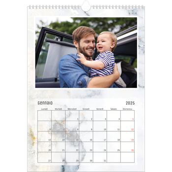 Calendario personalizzato A3 — Sfondi marmo