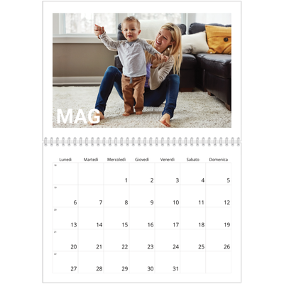 Calendario A4 Doppio — Mese in grande [copertina]